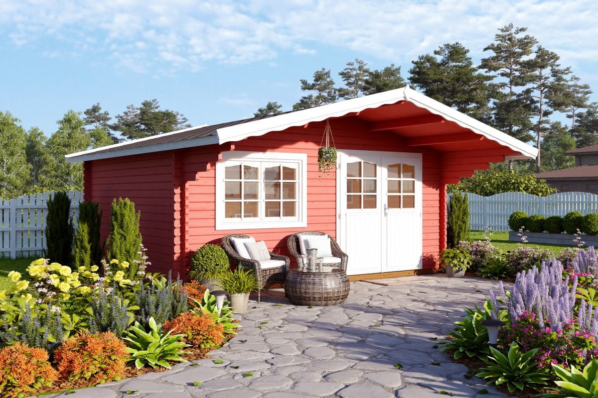 Sally (15.5 sqm) roomy Nordic garden log cabin