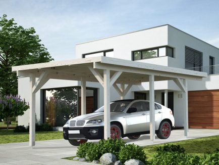 Karl (11.7 sqm or 23.1 sqm) flat roof timber carport (one car)