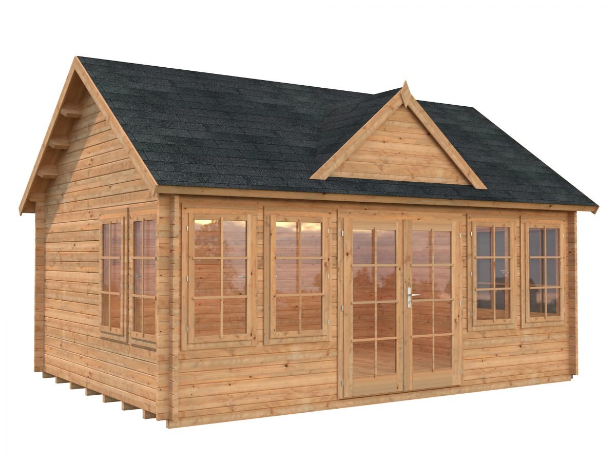 Claudia (19.4 Sqm) Large Clockhouse Log Cabin - Gardenlife Log Cabins